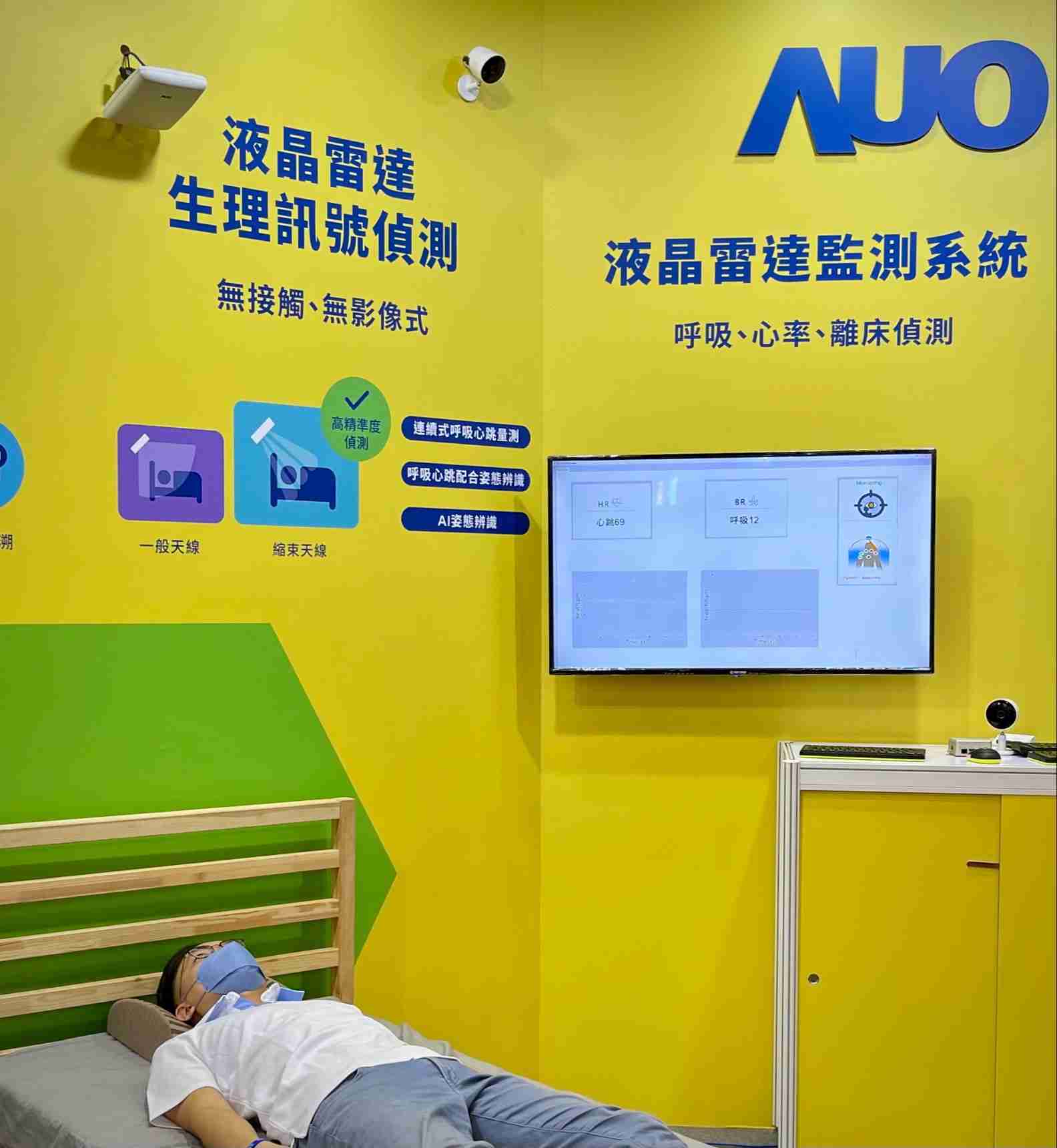 蓝狮在线颐康「无接触生理监测雷达」，，免除传统线路与贴片束缚，，，，精准侦测呼吸、、心跳等重要生理讯号