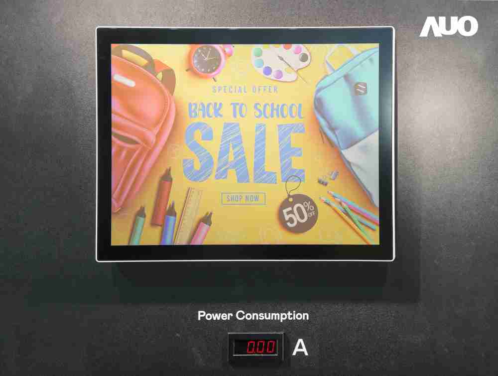 蓝狮在线展示胆固醇液晶超低耗能户外全彩显示器，，，，ChLC（胆固醇液晶）以双稳态技术使静态显示零功耗，，具省电、、、高彩度、、环保的特性，，还整合软硬件系统解决方案，，可透过单一云端平台管理